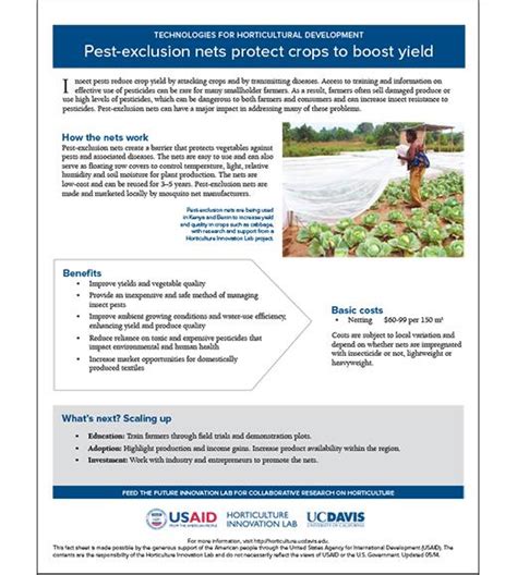 This video provides basic information about a pest exclusion system using shade cloths that is suitable for high tunnel vegetable producers. Pest-exclusion nets protect crops to boost yield | Feed ...