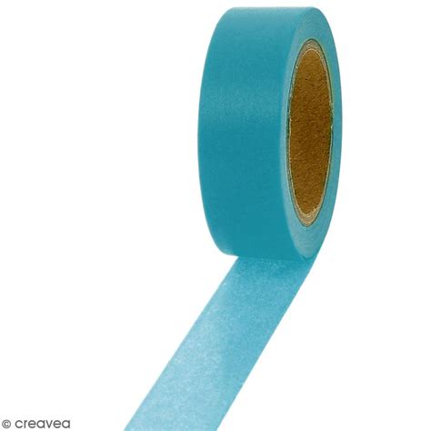 masking tape bleu azur uni 1 5 cm x 10 m masking tape uni creavea