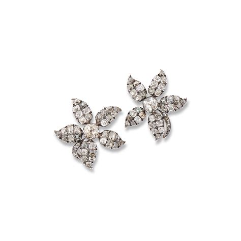Antique Diamond Flower Earrings Christies