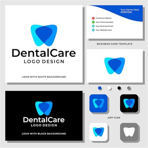 Premium Vector Abstract Dentist Logo Design With Business Card Template