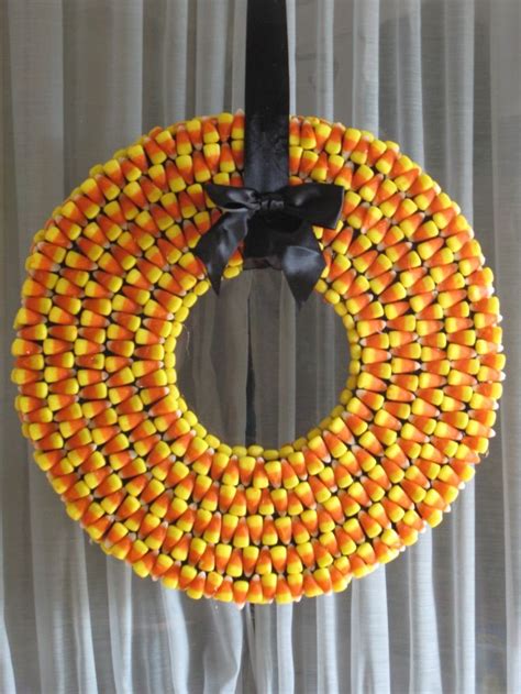 Make A Candy Corn Wreath For Halloween Candy Corn Wreath Candy Corn Halloween Wreath