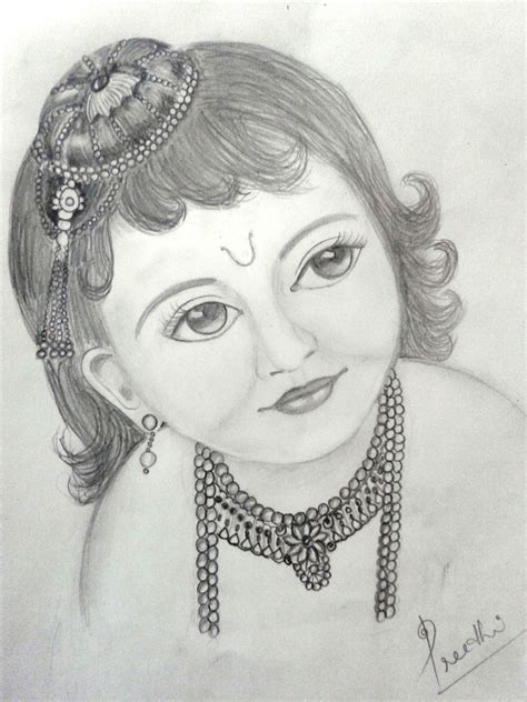 Pencil Sketch Drawing Of Lord Krishna Krishna Drawing