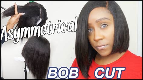 How To Cut A Lace Closure Bob Wig Asymmetrical Bob Cut Wig Tutorial