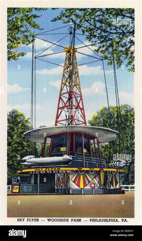 Sky Flyer Ride Woodside Park Philadelphia Pennsylvania Usa 1947