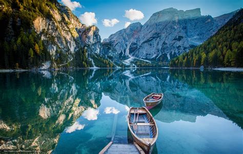 Download Wallpaper Pragser Wildsee Lake Prags Lake Braies Dolomites