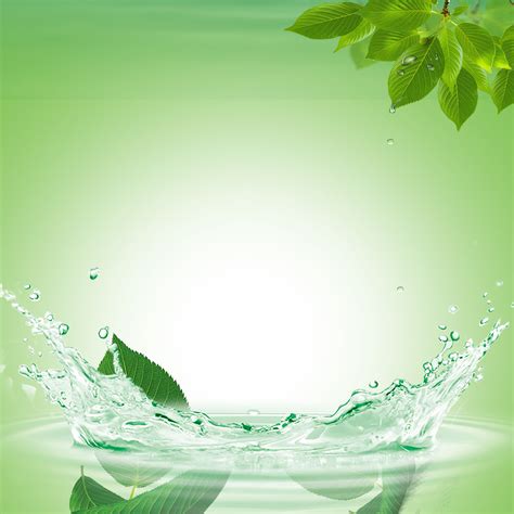 Fresh Water Drops Splash Poster Green Background Green Panels Water
