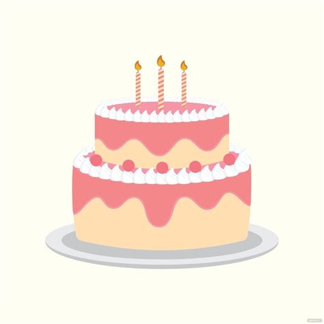 Birthday Cake Vector In Illustrator Svg  Eps Png Download