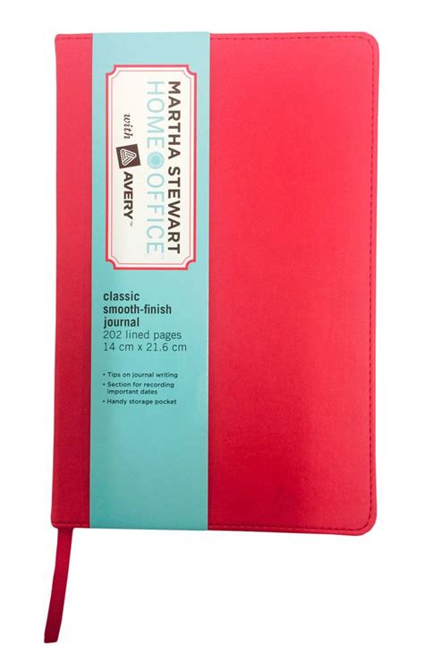 Martha Stewart With Avery Home Office Smooth Finish A5 Red Notebook