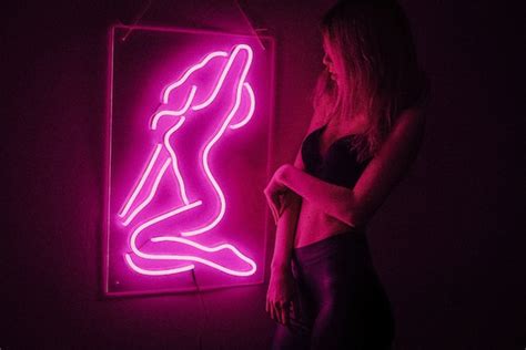 Sexy Girl Woman Pink Neon Sign For Bar Bedroom Night Club Etsy