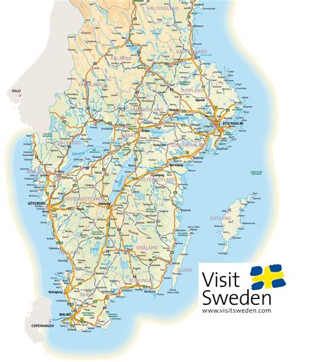 South Sweden Map Map Of South Sweden Northern Europe Europe