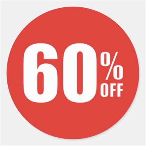 60 Sixty Percent Off Discount Sale Sticker