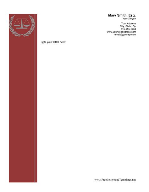 Attorney Business Letterhead Word Template Pdf Format