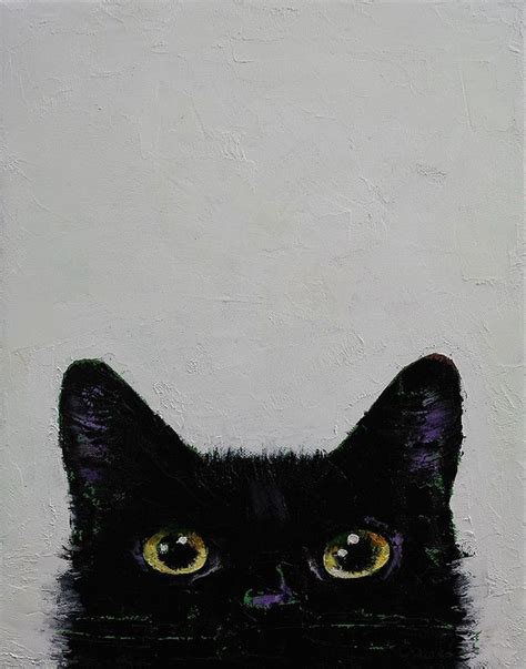 Black Cat Poster By Michael Creese Black Cat Art Cat Art Print Cat Art
