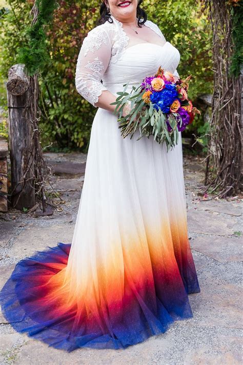 Rainbow Dyed Wedding Dress Dye Wedding Dress Wedding Dresses Ombre