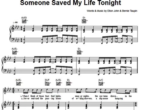 Elton John Someone Saved My Life Tonight Free Sheet Music Pdf For Piano