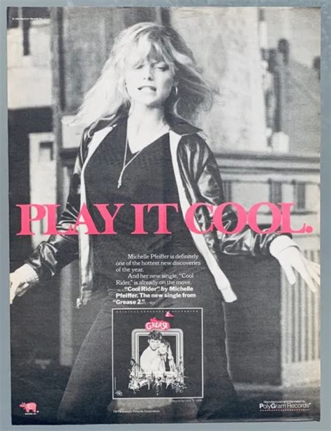 Michelle Pfeiffer Vintage 1982 Poster Advert Cool Rider Grease