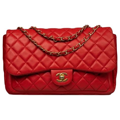 Chanel Timeless Classic Jumbo Flap Bag Red Leather Ref545855 Joli Closet