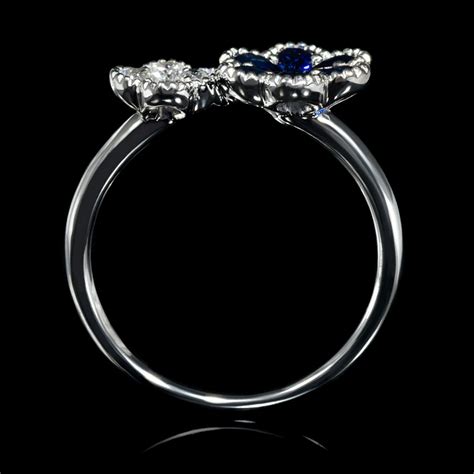 30ct Diamond And Blue Sapphire 18k White Gold Ring