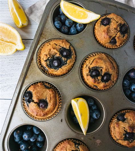 Healthy Blueberry Lemon Muffins Shuangy S Kitchensink