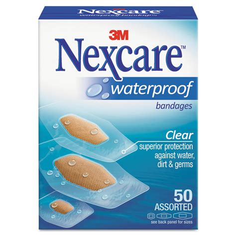Mmm43250 3m Nexcare™ 432 50 Waterproof Clear Bandages Assorted