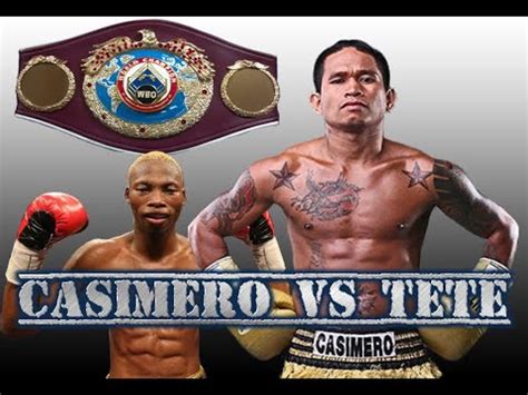 Jul 01, 2021 · according to donaire, casimero's unwillingness to engage in 24/7 vada testing, coupled with some nasty words, have steered him away from the would be matchup. Casimero vs Tete Fight KO Fight of the year!!!!! - YouTube