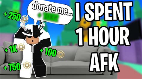 I Went Afk For 1 Hour In Pls Donate Youtube