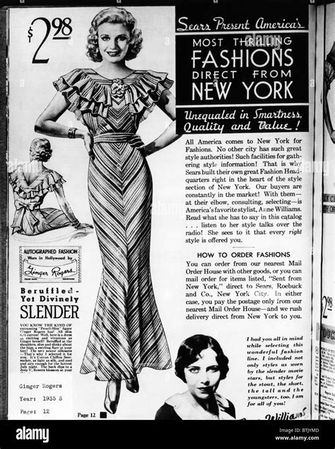 a page from a 1935 sears roebuck catalog offering an autographed fashion worn in hollywood by