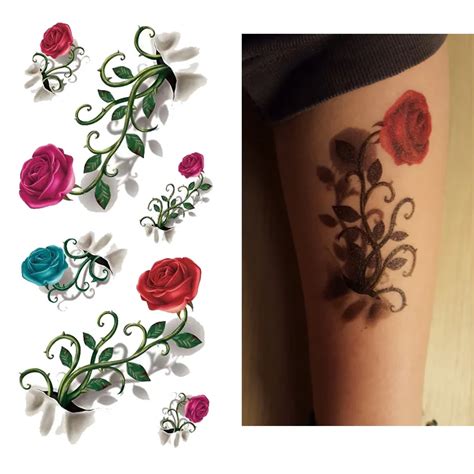 Waterproof Temporary Tattoo Sticker Flower Tattoos Women Body Art Painting Tattoo Stickers