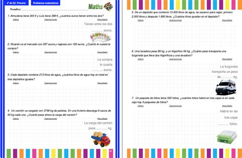 Ejercicios y actividades online de numeración. Colección de problemas para 4º de Primaria en PDF e Interactivos ideales para PDI -Orientacion ...