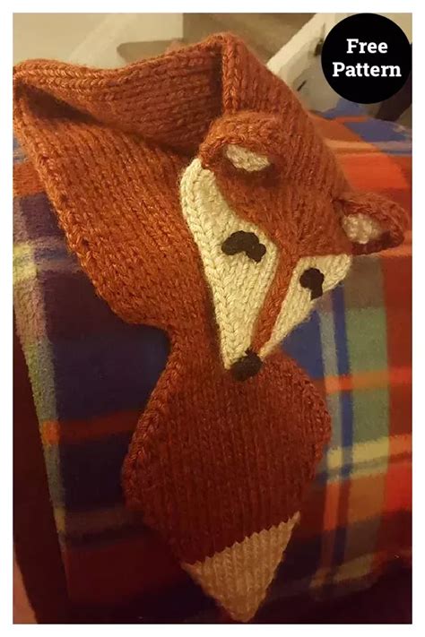 Foxy Loxy Fox Scarf Free Knitting Pattern Shawl Knitting Patterns Free