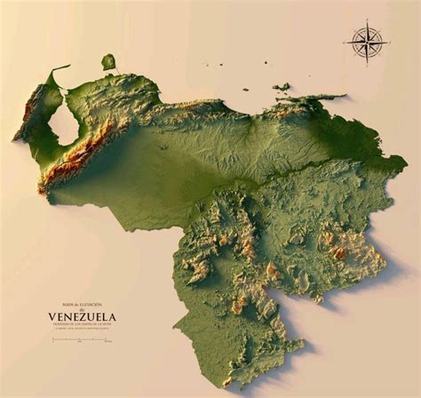 Relief Map Of Venezuela Without The Reclaimed Area Maps On The Web