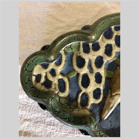 Grueby Faience Art Pottery Bird Tile C1910 Vine Of Time Llc Ruby Lane