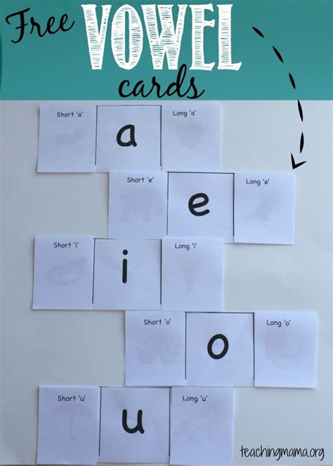 Free Vowel Cards Vowel Teaching Spelling Word Study Activities