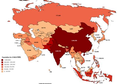 Popolazione Asia Mappa Xxii Secolo Giù Le Grandi Potenze Tranne Una