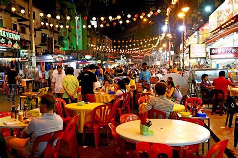 Outdoor Restaurants And Street Food In Jalan Alor In Bukit Bintang In