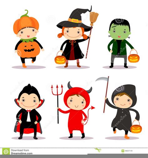 Kids In Halloween Costumes Clipart Free Images At Vector