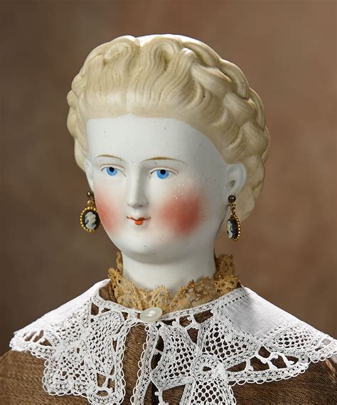 German Bisque Lady Doll With Blonde Sculpted Hair In Coronet Braid 800