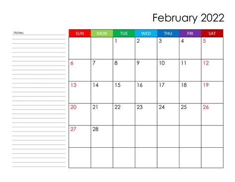 Calendar For February 2022 Free Calendarsu