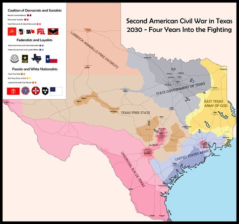 The Second American Civil War In Texas 2030 Rimaginarymaps