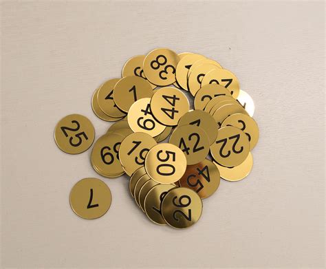 Set Of 50x3cm Laser Engraved Number Discs Table Tags Locker