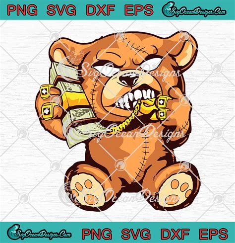 Money Calling Hip Hop Teddy Bear Svg Gangster Rap Drip Swag Dope Svg