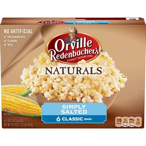 Orville Redenbachers Naturals Simply Salted Microwave Popcorn 329 Oz