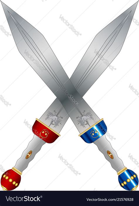 Two Roman Swords Royalty Free Vector Image Vectorstock