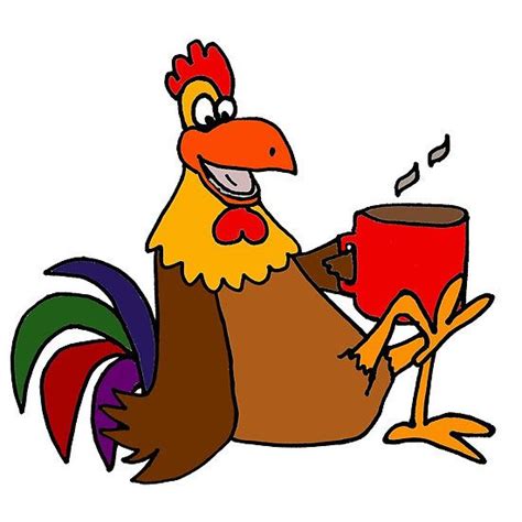 Cool Funky Rooster Drinking Coffee By Naturesfancy Coffee Drinks