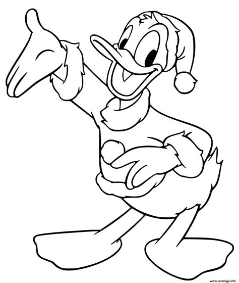 Coloriage Donald Duck As Santa Claus Dessin Noel Disney Imprimer