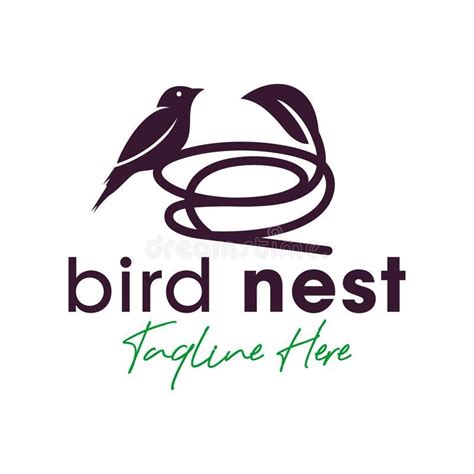 Nest Logo Logo Set Logo Geometric Bird Line Art Vector Rainbow