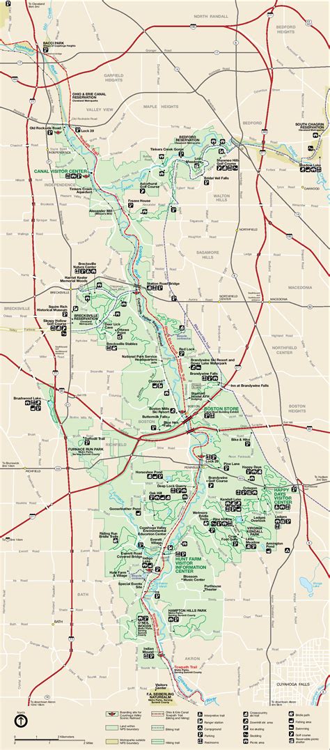 Park Map Of Cuyahoga Valley National Recreation Area Full Size Ex