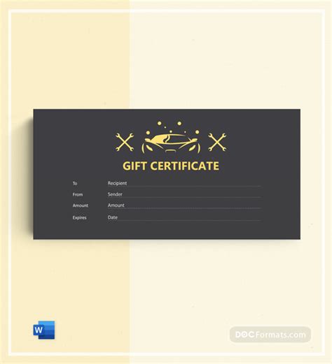 Detailing Gift Certificate Template
