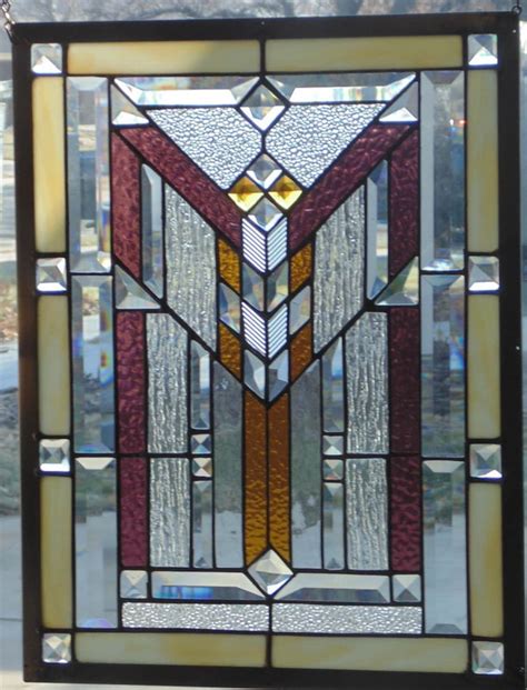 Stained Glass Window Hanging 22 X 17 34 Brass Frame Edging Etsy