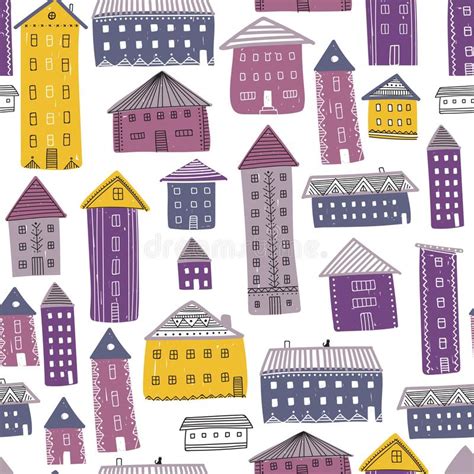 Houses Seamless Pattern Stock Vector Illustration Of Repetition 60234562